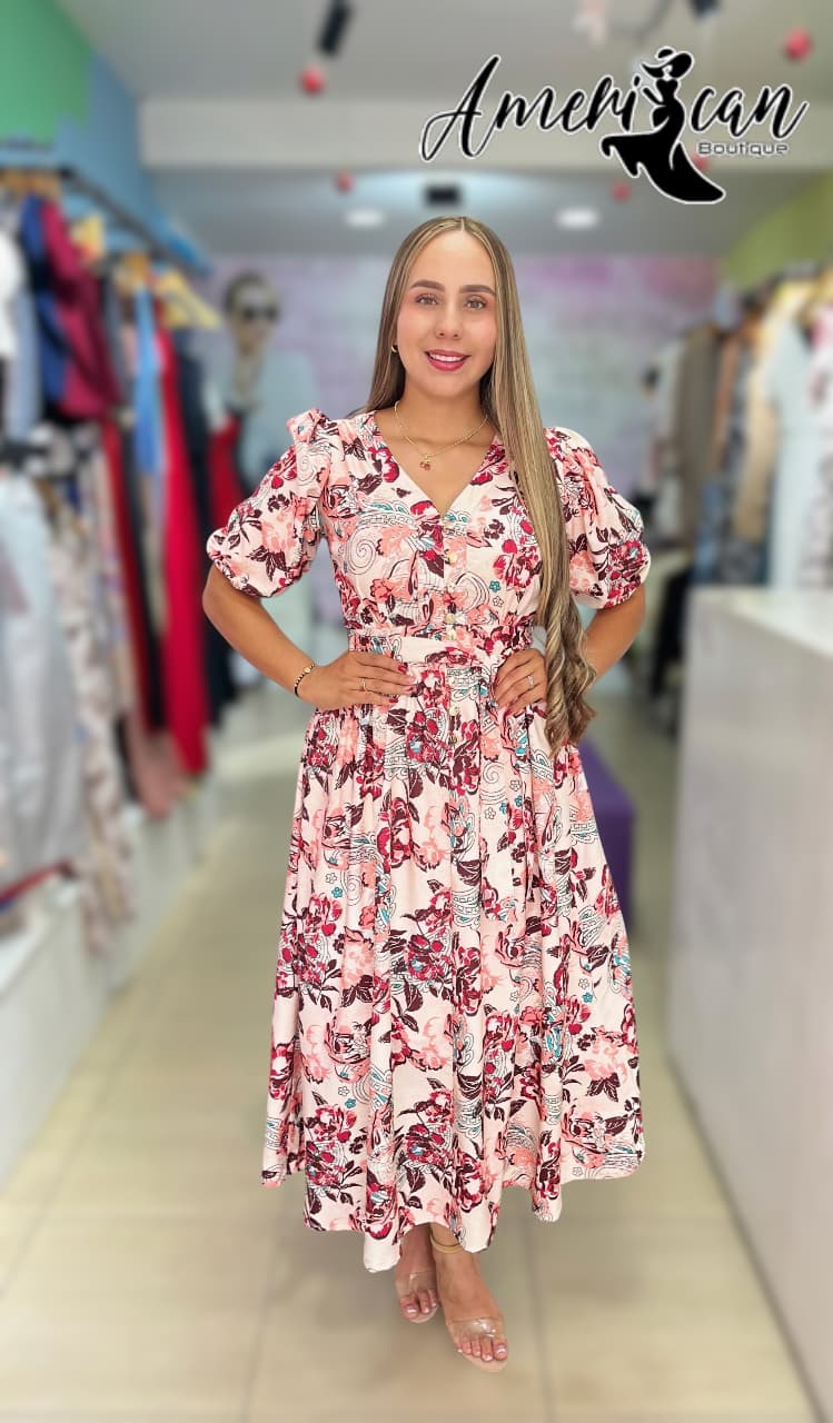 VESTIDO ESTAMPADO ROSA